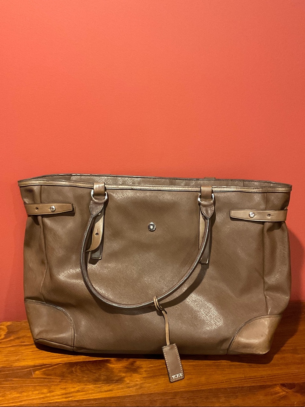 Tumi Brown Leather Weekender Tote